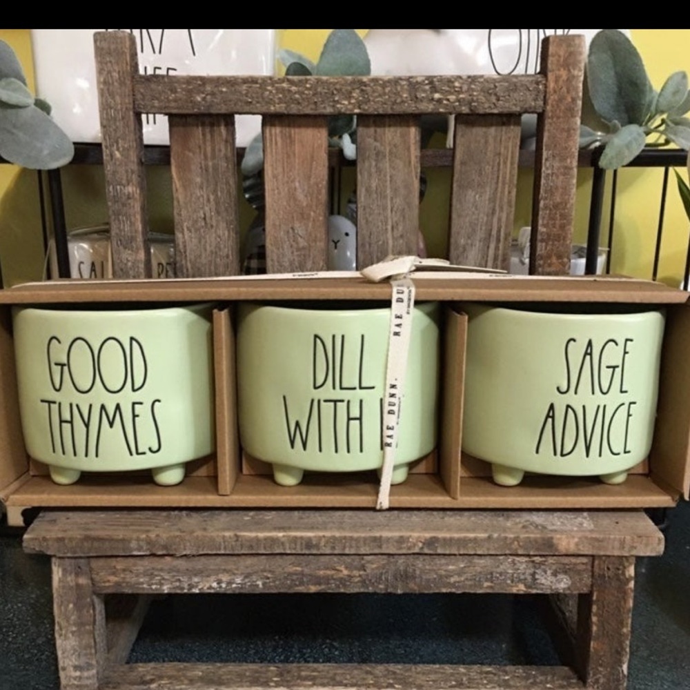 Rae Dunn footed mini planters